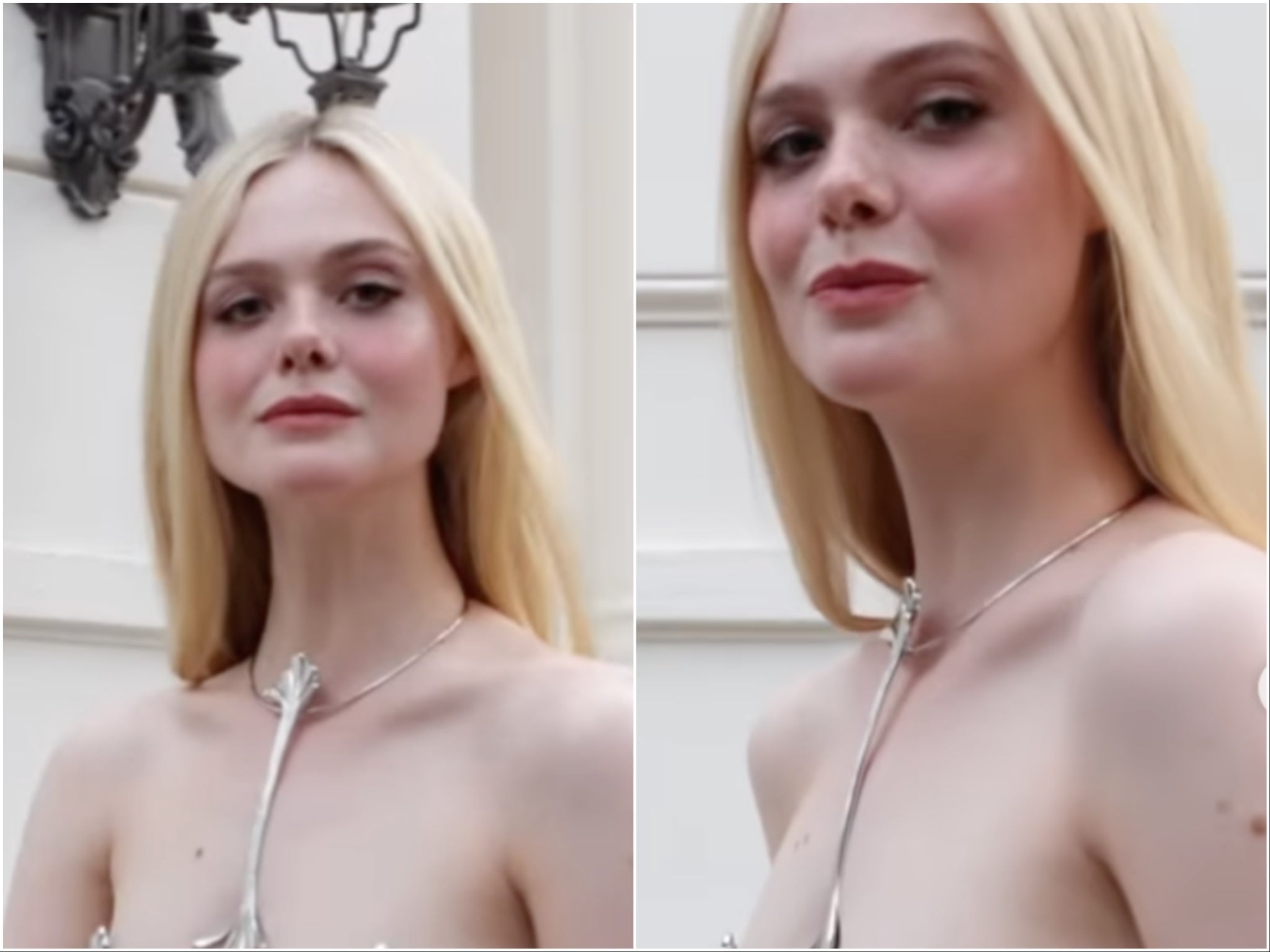 Elle Fanning Wows Fans With Daring Cut Out Dress At Cannes My Nips Could Never Froht